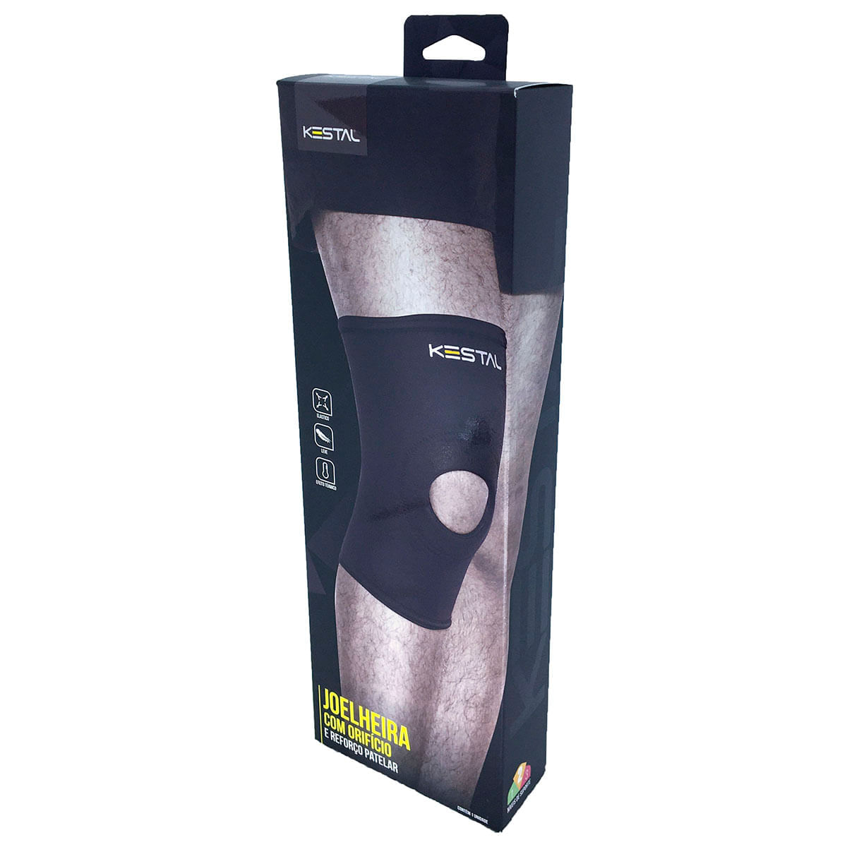 Encontraproduto.com.br - Kestal Joelheira Com Orificio Reforco Patelar Tam.G