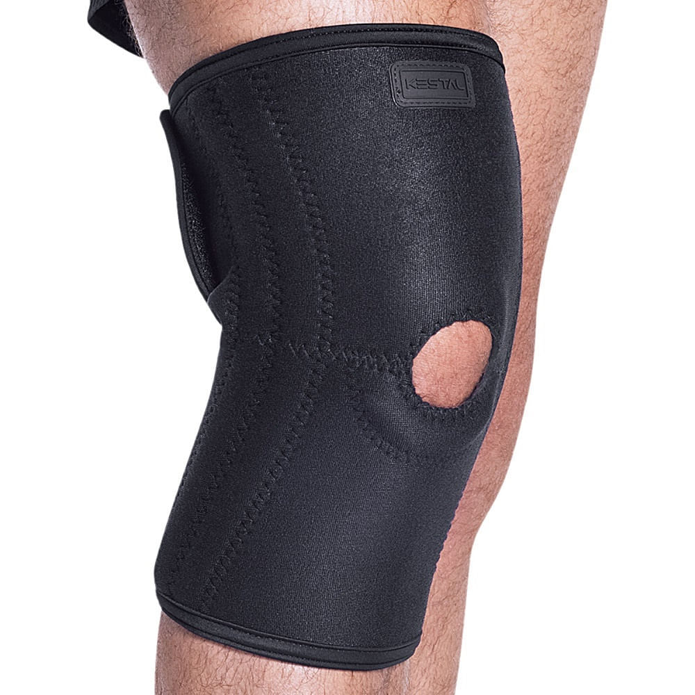 Encontraproduto.com.br - Kestal Joelheira Ajustável com Hastes de Aço Flexível Preto
