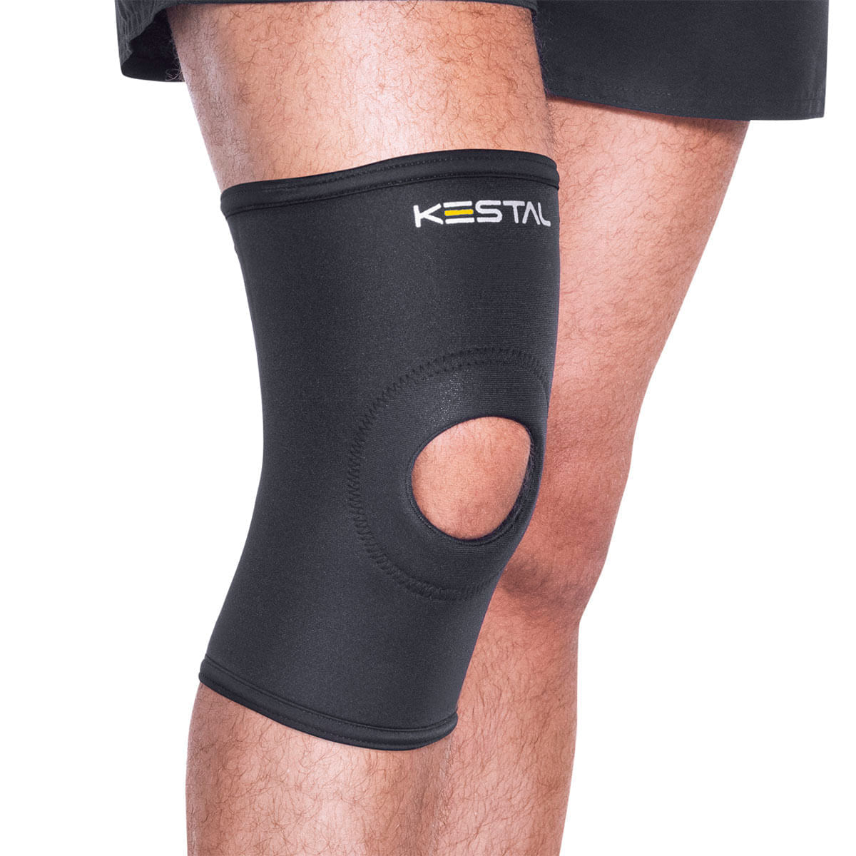 Encontraproduto.com.br - Joelheira Orifício Reforçado Curta KSN002 Preta Tam GG Kestal