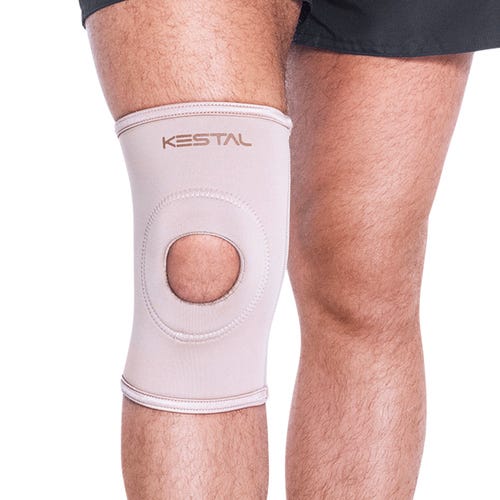 Encontraproduto.com.br - Kestal Joelheira com Orifício e Reforço Patelar M Bege