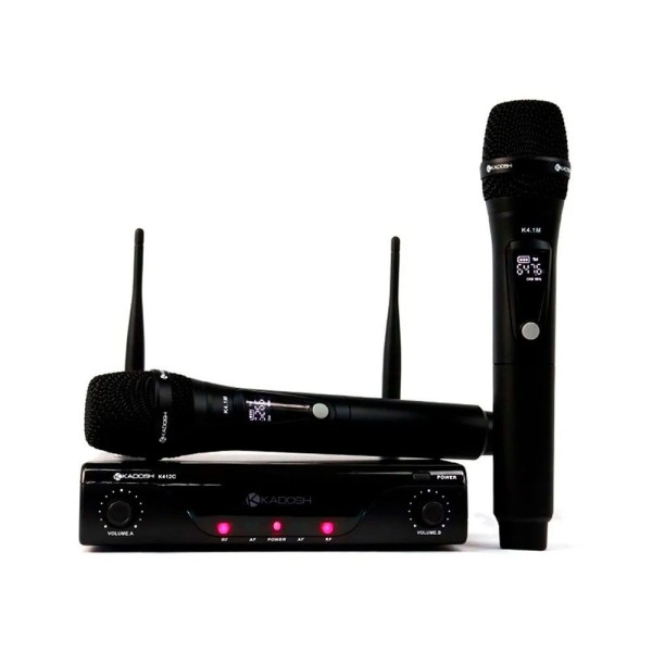 Encontraproduto.com.br - Microfone Kadosh S- Fio Duplo K-412m Uhf C- Bateria Recarregável - Ac1951