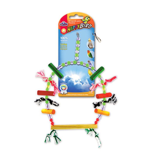 Encontraproduto.com.br - Brinquedo Balanço com Corda Extra Grande para Calopsita e Psitac - Pet Injet