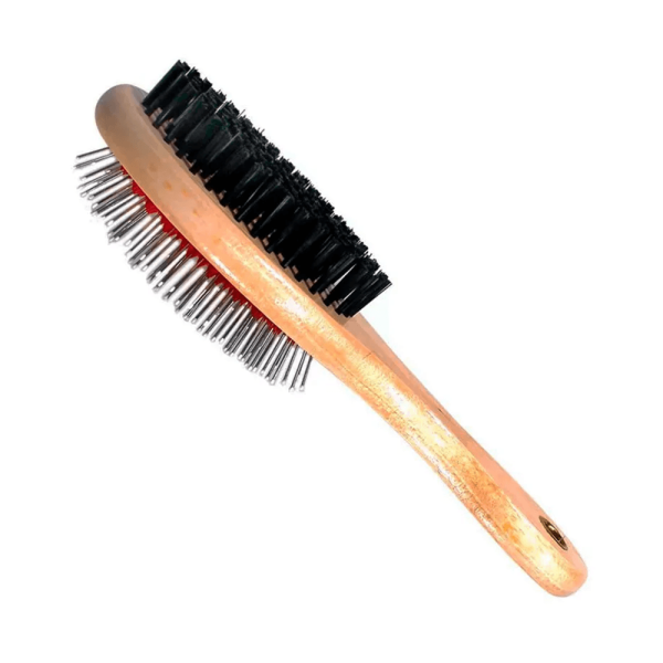 Encontraproduto.com.br - Escova Dupla Cerdas Bolinha Madeira