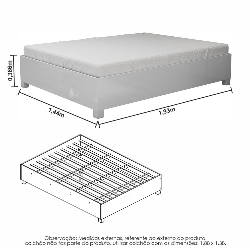 Encontraproduto.com.br - Quarto Completo De Casal Com Closet Clarice 4 Gavetas E Cama Paula Carioca Móveis Branco