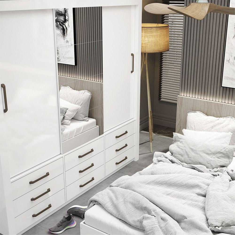 Quarto Completo Com Cama De Casal Anjos Plus Branco