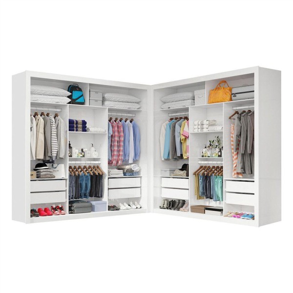 Encontraproduto.com.br - Closet Casal Premium Clarice Plus 06 Portas 8 Gavetas Branco