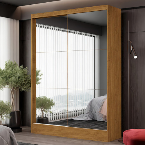 Guarda-roupa Belem Premium 2 Portas De Correr 2 Gavetas Cor Cinamomo