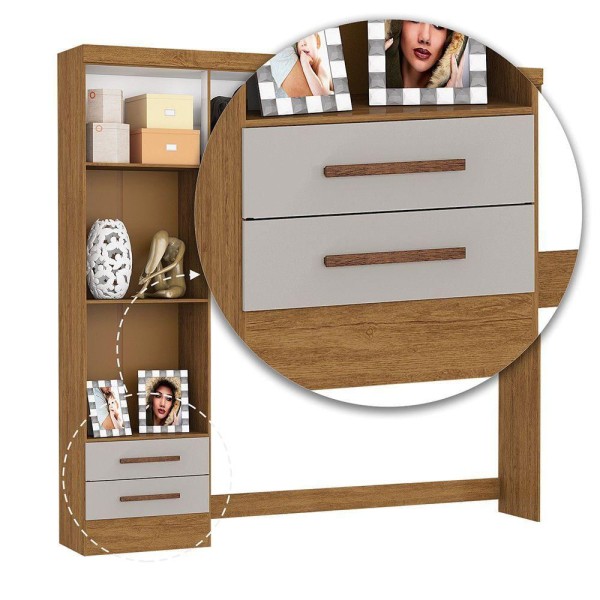 Encontraproduto.com.br - Guarda Roupa Modulado Com Cama Paris 4 Portas 2 Gavetas Freijó Com Off White