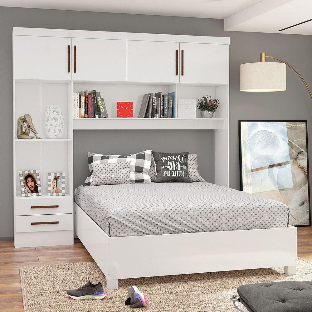 Encontraproduto.com.br - Guarda Roupa Modulado Com Cama Paris 4 Portas 2 Gavetas Branco