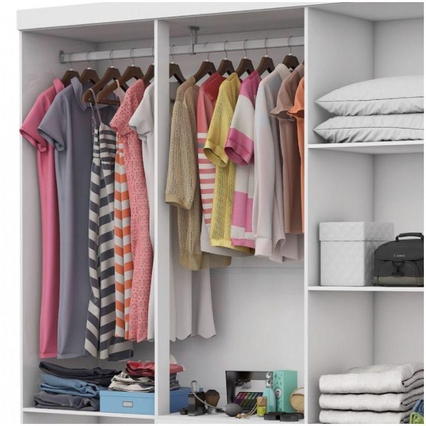 Encontraproduto.com.br - Guarda Roupa A22 6 Portas 2 Gavetas Carioca Móveis Branco