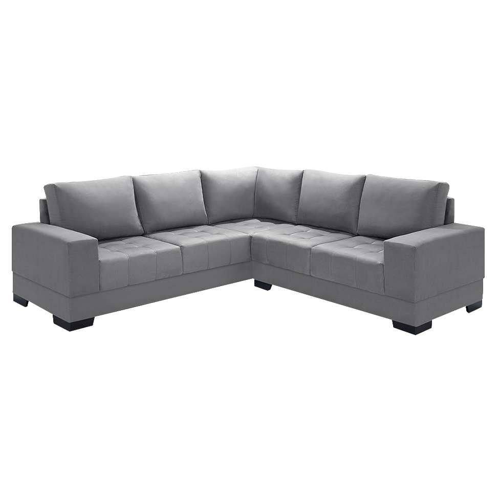 Sofá de Canto 4 Lugares Patrícia Suede Cinza