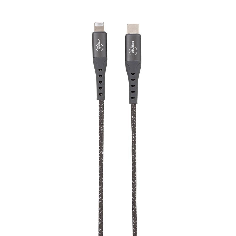 Cabo Lightning para USB-C, 1,2 metros, Linha Sampa, iPlace, Cinza