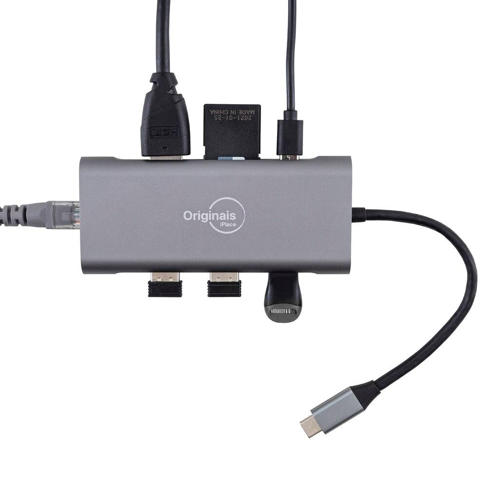 Encontraproduto.com.br - Adaptador Multiportas 8 em 1, Originais iPlace