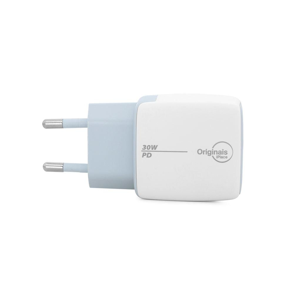 Encontraproduto.com.br - Kit Viagem USB-C 30W para iPhone 15, iPad e Macbook Air, Originais iPlace