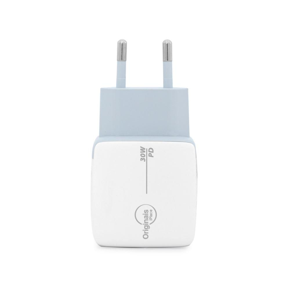 Encontraproduto.com.br - Kit Viagem USB-C 30W para iPhone 15, iPad e Macbook Air, Originais iPlace