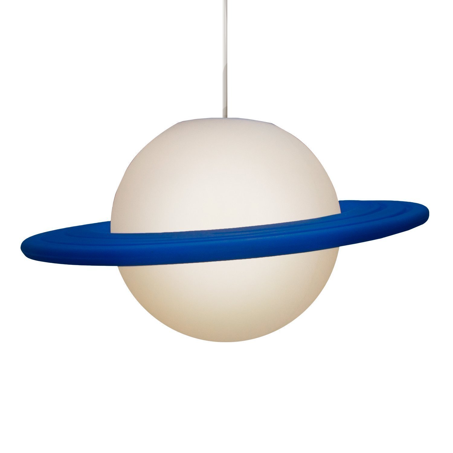 Luminária Pendente Decorativa Saturno Branco/Azul