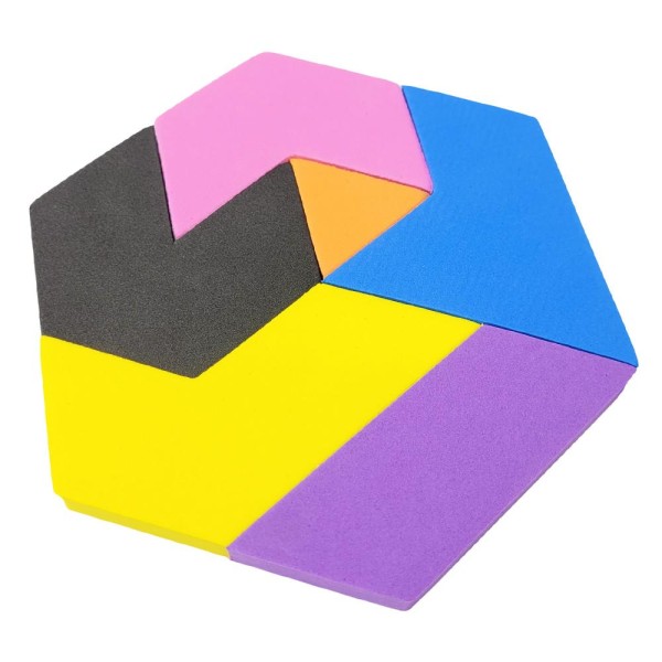 Encontraproduto.com.br - Quebra Cabeça Hexagonal Em EVA Aluno Material Pedagógico MMP