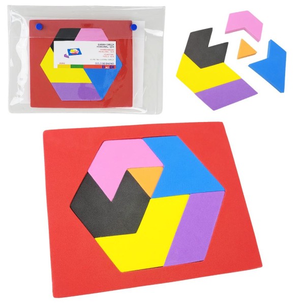 Encontraproduto.com.br - Quebra Cabeça Hexagonal Em EVA Aluno Material Pedagógico MMP