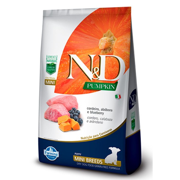 Encontraproduto.com.br - Ração N&D Pumpkin Cães Filhotes Cordeiro Mini