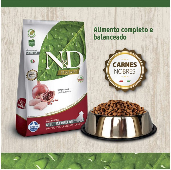 Encontraproduto.com.br - Ração N&D Prime Cães Filhotes Frango Raças Médias