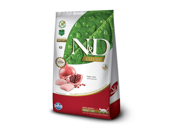 Ração N&D Gatos Adultos Farmina Prime Sabor Frango e Romã 1,5kg
