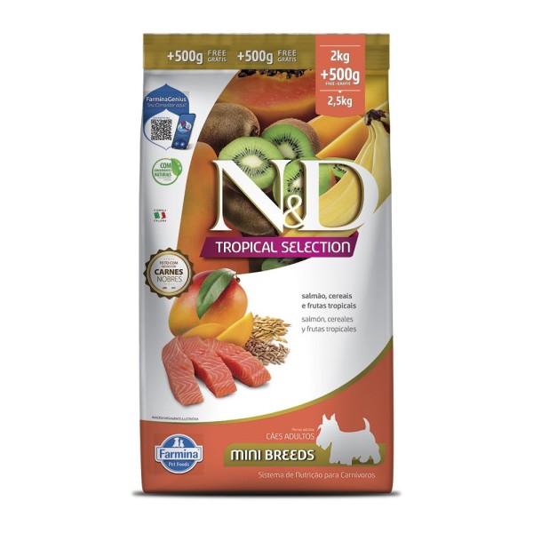 Ração N&D Tropical Selection Cães Adultos Mini Salmão