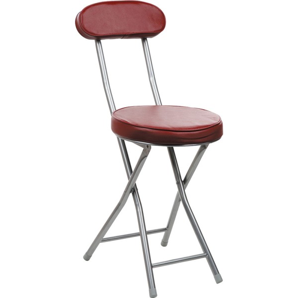 Encontraproduto.com.br - Banqueta Dobrável com Encosto Cazza Vermelha