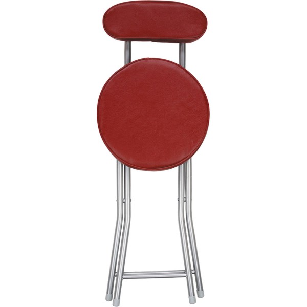Encontraproduto.com.br - Banqueta Dobrável com Encosto Cazza Vermelha