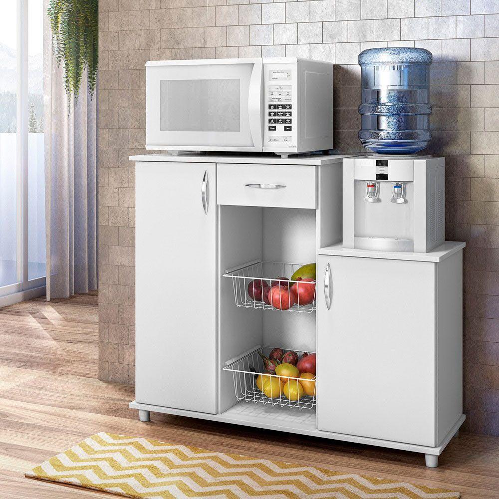 Encontraproduto.com.br - Fruteira Notável Diva New com Cesto Aramado e Gaveta - Branco