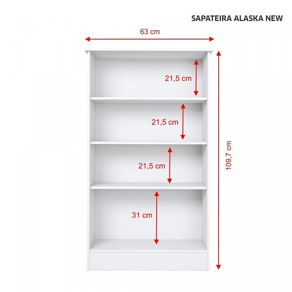 Encontraproduto.com.br - Sapateira 2 Portas 3 Prateleira Alaska Notável Móveis