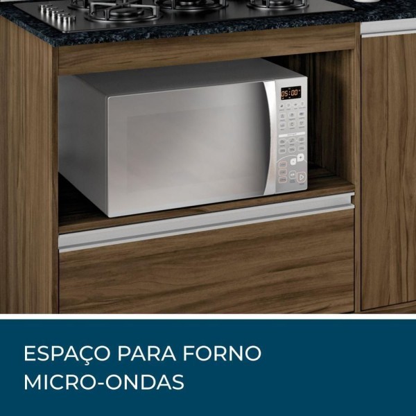 Encontraproduto.com.br - Balcão Para Cooktop Nt3050 Com 1 Gaveta Notável Nogal