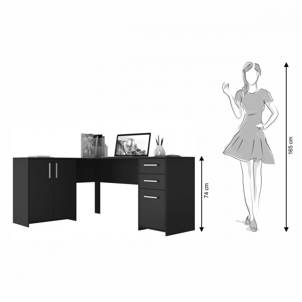 Encontraproduto.com.br - Mesa de Canto para Escritório 2 Portas 3 Gavetas NT 2005 Notável