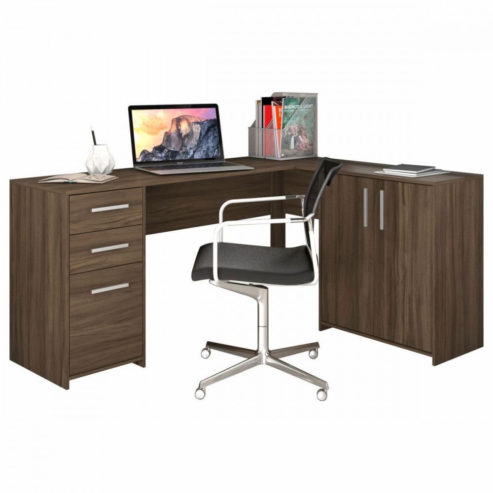 Encontraproduto.com.br - Mesa de Canto para Escritório 2 Portas 3 Gavetas NT 2005 Notável