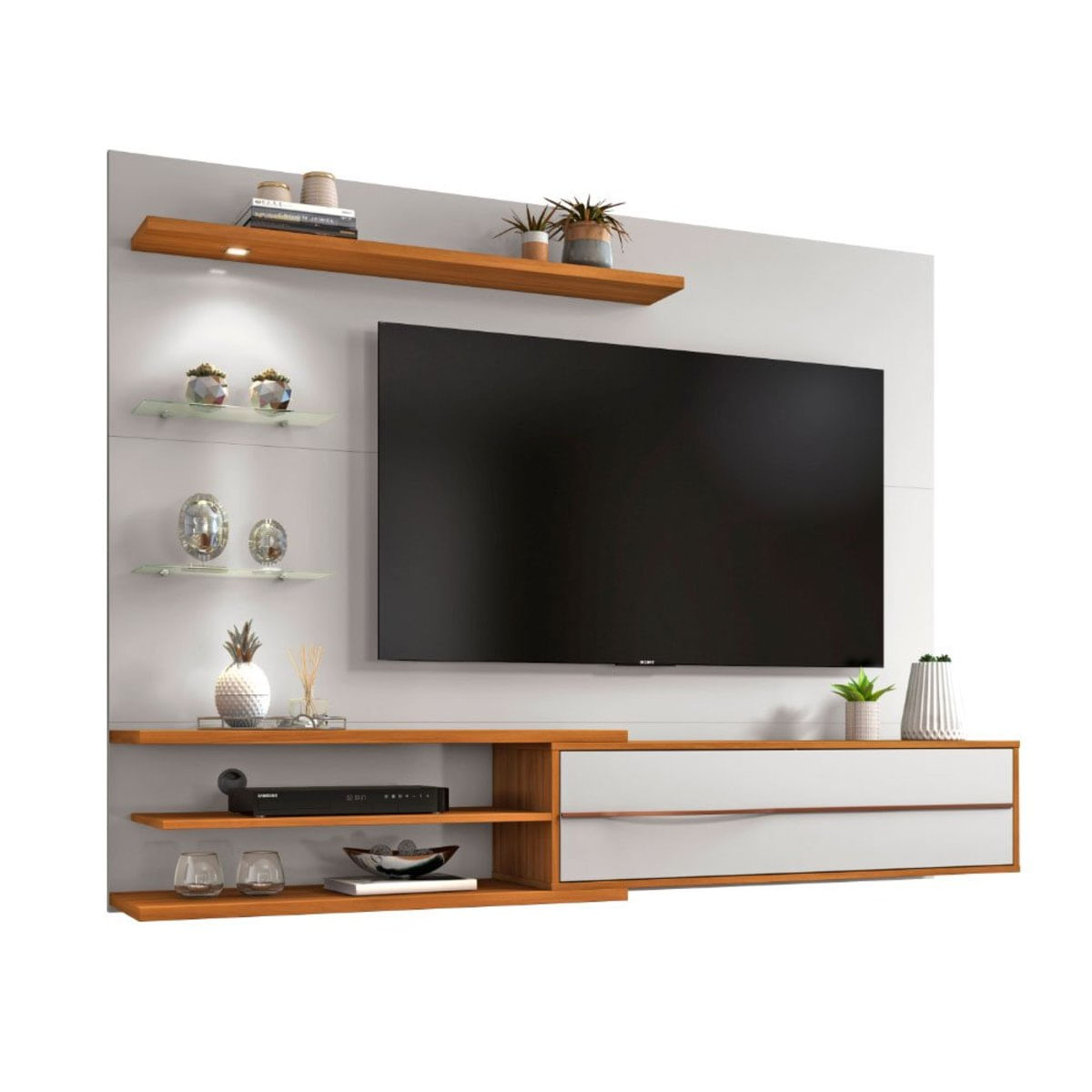 Encontraproduto.com.br - Painel para TV até 60 Polegadas 1 Porta Led NT 1115 Notável Off WhiteFreijó Trend