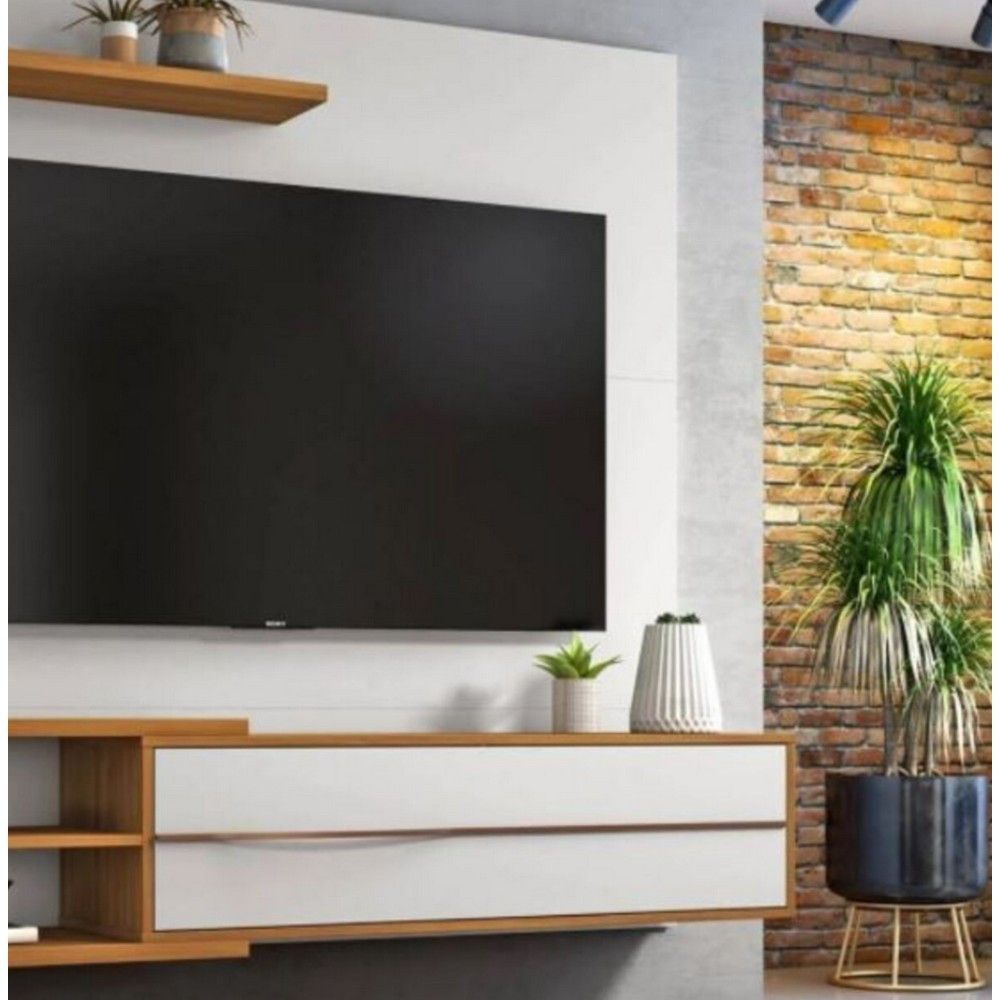 Encontraproduto.com.br - Painel para TV até 60 Polegadas 1 Porta Led NT 1115 Notável Off WhiteFreijó Trend