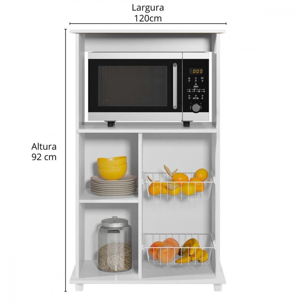 Encontraproduto.com.br - Balcão Notável NT3075 com Cesto Aramado e Nicho para Forno - Branco