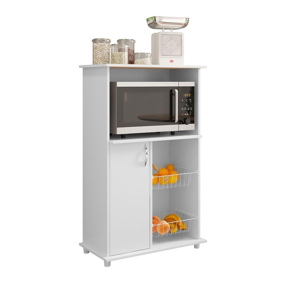 Encontraproduto.com.br - Balcão Notável NT3075 com Cesto Aramado e Nicho para Forno - Branco