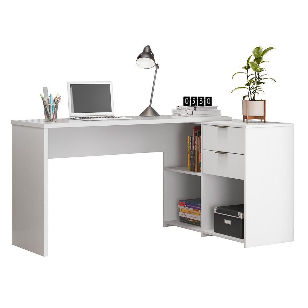 Encontraproduto.com.br - Mesa para Computador Notável Home Office com Gaveta e Nicho - Branco