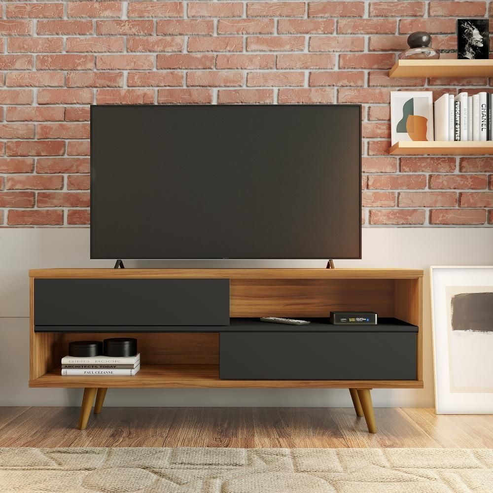 Encontraproduto.com.br - Bancada Notável NT1180 135cm com Porta deslizante e Nicho - Freijó/Preto