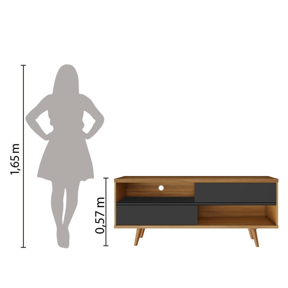 Encontraproduto.com.br - Bancada Notável NT1180 135cm com Porta deslizante e Nicho - Freijó/Preto