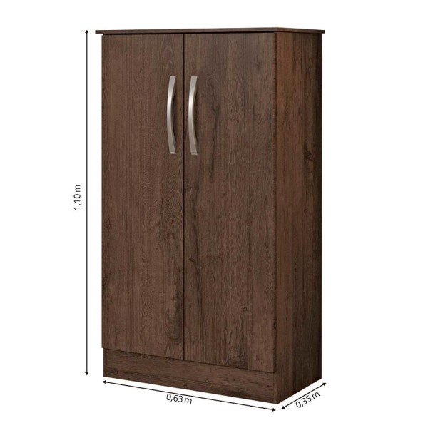 Encontraproduto.com.br - Sapateira Multiuso Alaska 2 Portas Notável Móveis Café/nogal Café
