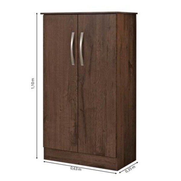 Encontraproduto.com.br - Sapateira Multiuso Alaska 2 Portas Notável Móveis Café/nogal Café