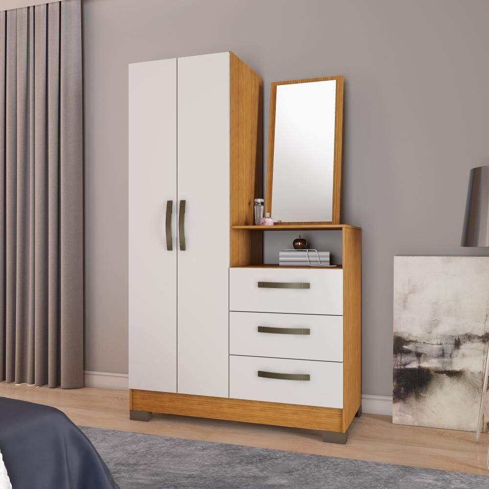 Encontraproduto.com.br - Cômoda 2 Portas 3 Gavetas Espelho NT5165 Notável Móveis