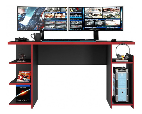 Mesa Gamer Nt 2065 - Preto Tx/vermelho