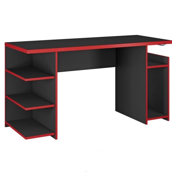 Encontraproduto.com.br - Mesa Gamer Nt 2065 - Preto Tx/vermelho