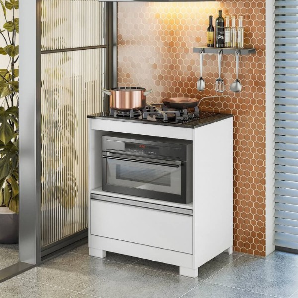 Encontraproduto.com.br - Balcão Cooktop para fogão de até 4 Bocas 1 Gaveta NT 3110 Notável Móveis