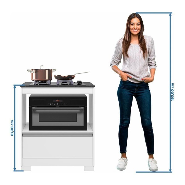 Encontraproduto.com.br - Balcão Cooktop para fogão de até 4 Bocas 1 Gaveta NT 3110 Notável Móveis