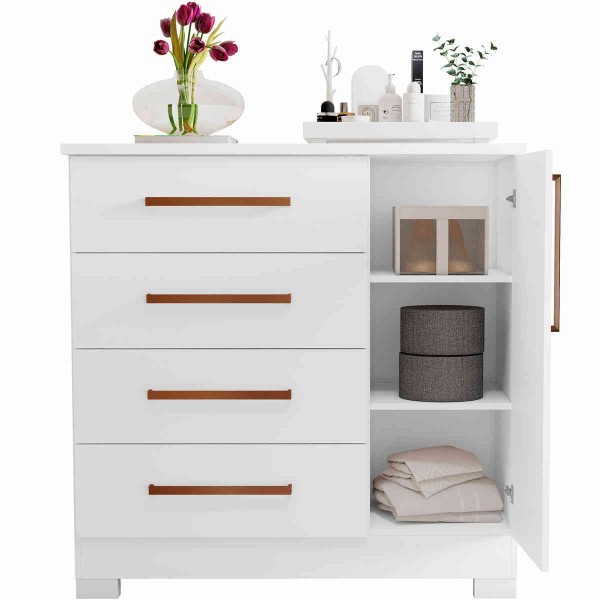 Encontraproduto.com.br - Cômoda 4 Gavetas 1 Porta Flex NT 5185 Notável Móveis