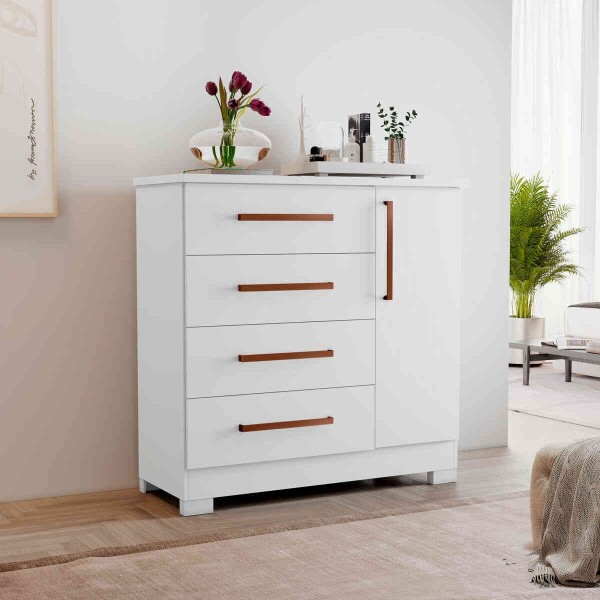 Encontraproduto.com.br - Cômoda 4 Gavetas 1 Porta Flex NT 5185 Notável Móveis