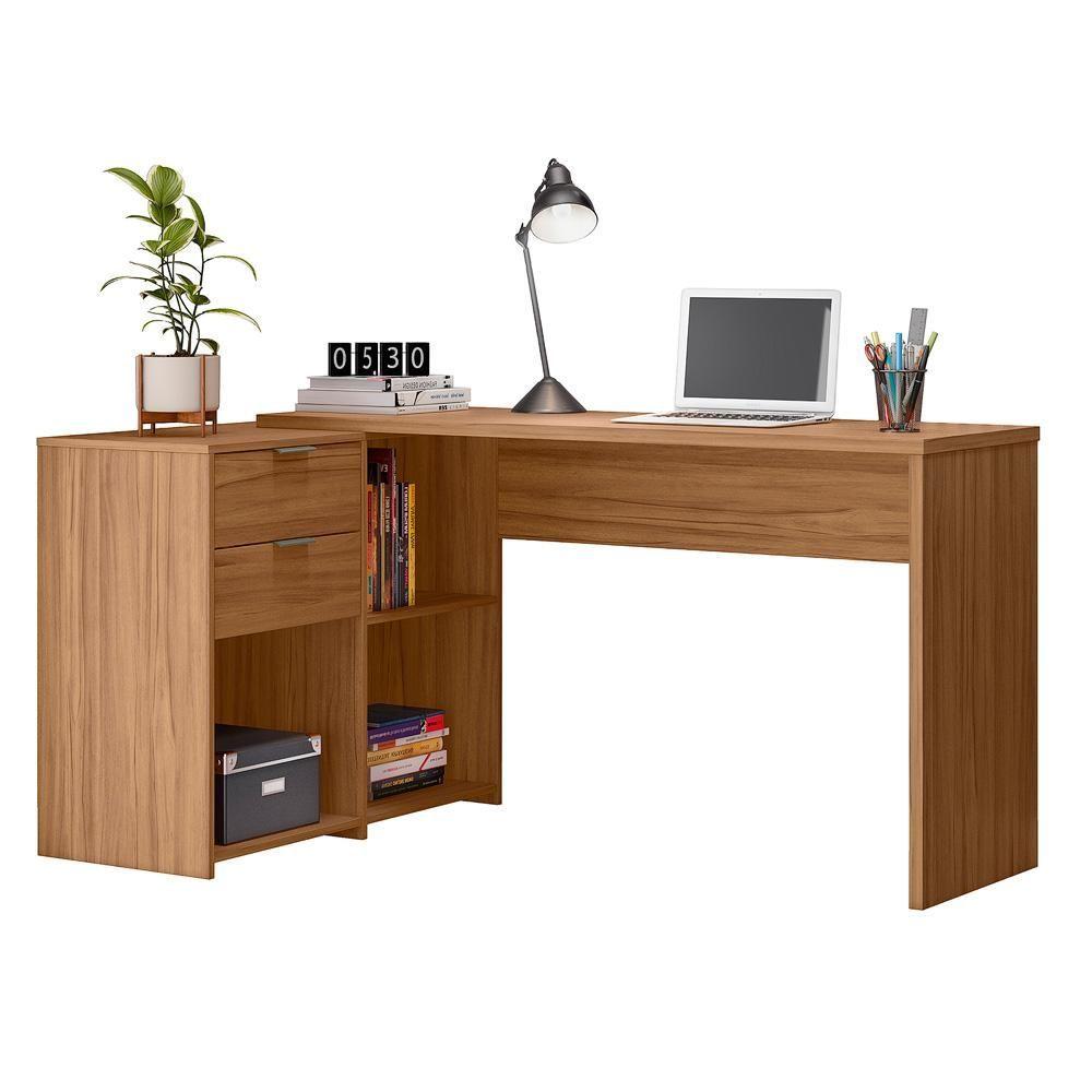 Mesa Para Computador Com 2 Gavetas Office Nt2060 Notável Freijó